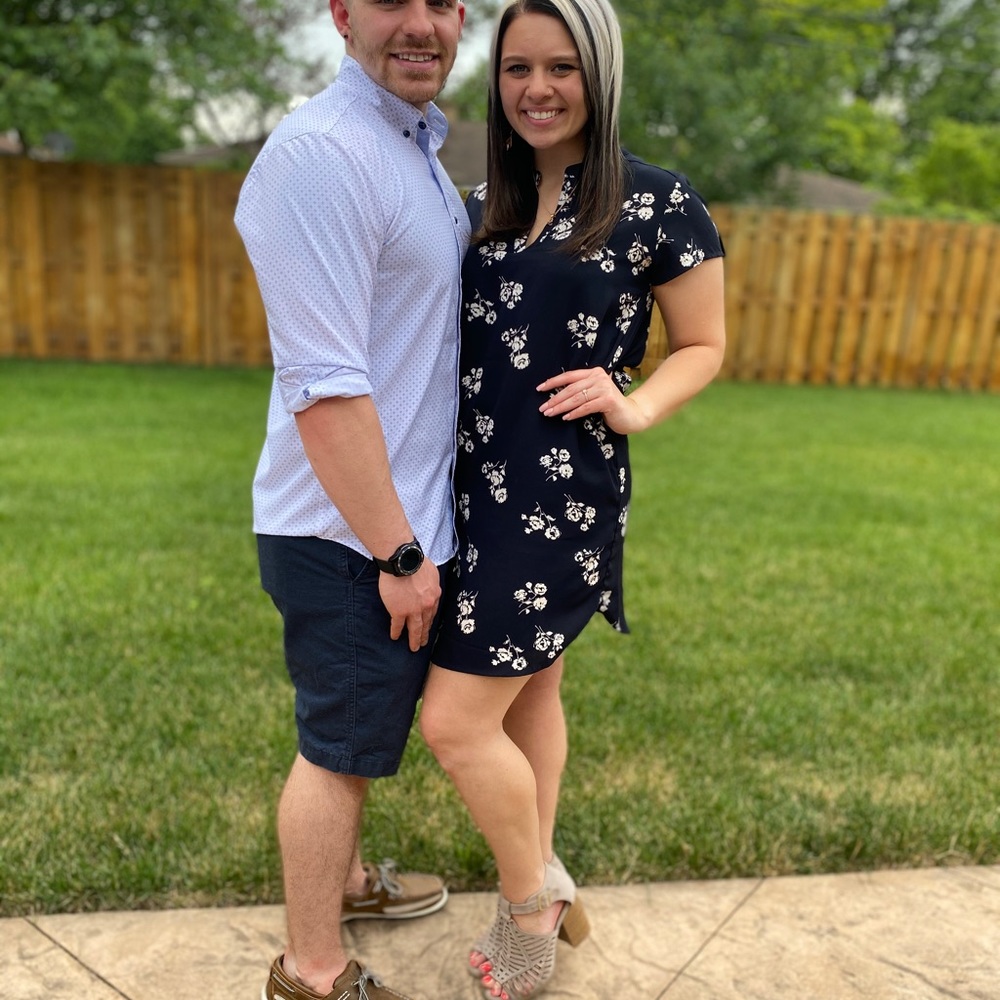 Navy floral dress